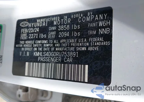 2024 Hyundai Elantra Sel z USA, uszkodzony, nr VIN KMHLS4DG0RU753891